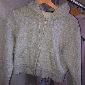 gray zip up